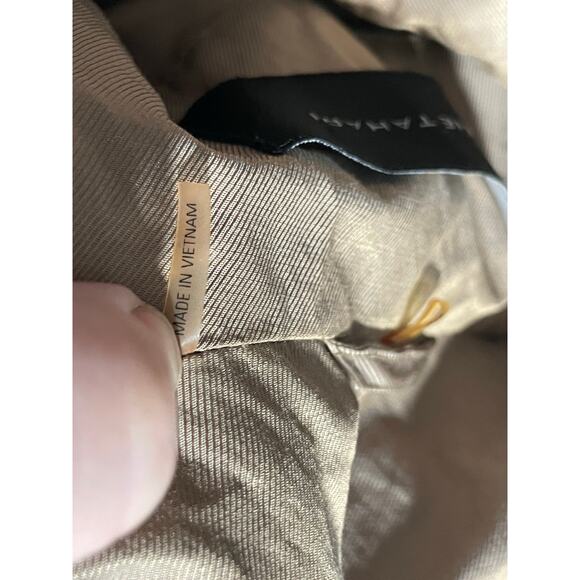 Elie Tahari Utility Parka Jacket Drawstring Hood Bottom Womens Sz 2 Metallic Tan - Picture 13 of 14